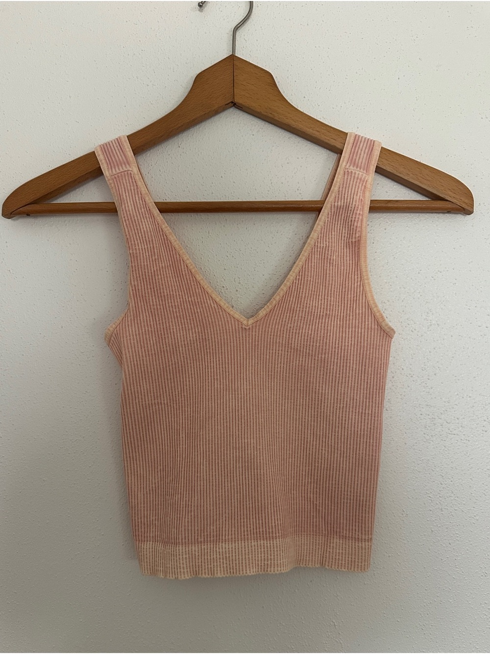 Nikibiki Dusty Rose Ribbed V-Neck Tank